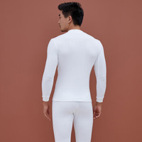 YOUR SUN 宜而爽 男女情侣秋衣秋裤男女保暖内衣套装男女三层加厚全棉(半高领)保暖套装 14001113435 男款 亲肤白 M/165