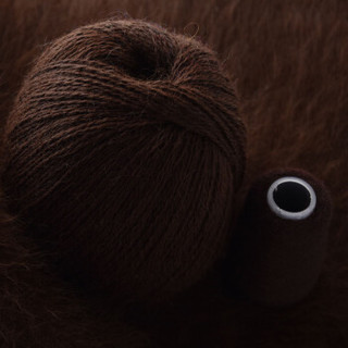 奥丝布莱特 羊绒线 长毛毛线 14/2中粗线 手编机织均可 婴儿宝宝毛线 围巾线J05 咖啡色