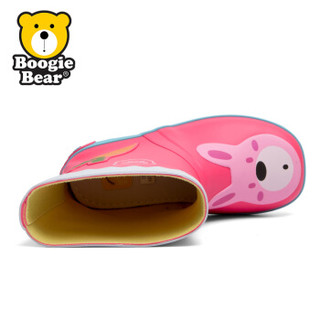 Boogie Bear韩国童鞋儿童雨鞋防滑女童雨靴男童中筒学生水鞋 BB191R0201波妮兔玫红色 26
