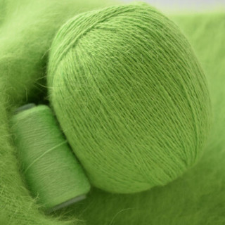 奥丝布莱特 羊绒线 长毛毛线 14/2中粗线 手编机织均可 婴儿宝宝毛线 围巾线J05 果绿色