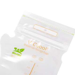 V-Coool 吸奶器配件之储奶袋母乳保鲜母乳冷冻冷藏保鲜袋 180ml(60片增量装)