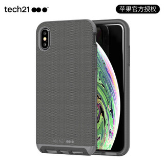 Tech21苹果新品iphone Xs Max 手机壳6.5英寸 保护套 轻奢皮质款都市森林灰 摄像头保护 支持无线充电