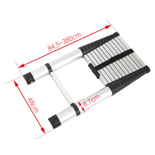 欧润哲 多功能梯 3.8米加厚铝合金家用梯折叠梯伸缩升降直梯竹节单面梯 工程梯子