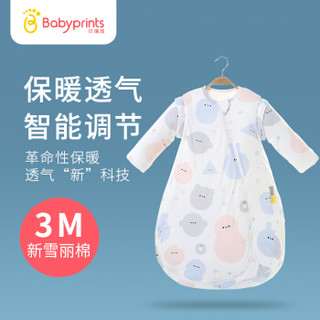 Babyprints3M新雪丽婴儿睡袋 宝宝一体式夹棉睡袋秋冬抱被防踢被 73 克里克利