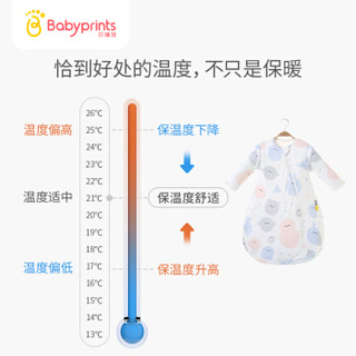 Babyprints3M新雪丽婴儿睡袋 宝宝一体式夹棉睡袋秋冬抱被防踢被 73 克里克利