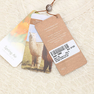 SOL ALPACA 女士亚麻色秘鲁原产小羊驼毛亚麻混纺薄毛衣打底衫 13560-100 亚麻色 L
