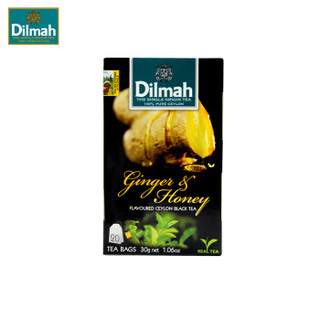 迪尔玛 Dilmah 袋泡茶包 办公室下午茶 蜂蜜生姜味红茶（调味茶）30g（1.5g*20包）