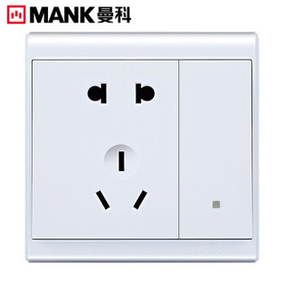 曼科 （MANK）御家时尚白 一位双控开关二三极插座 86暗装开关插座面板
