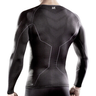 LP ARM2401Z(S)黑色 男子压缩衣 健身跑步户外运动 轻薄透气塑身长袖紧身衣