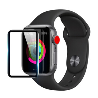 技光（JEARLAKON）苹果手表钢化膜Apple watch series4保护贴膜iWatch3D全屏覆盖高清玻璃前膜40mm