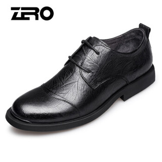 ZERO 男士头层牛皮英伦经典百搭大头耐磨商务休闲皮鞋 Z91902 黑色 41码