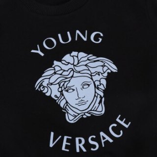 young versace 范思哲 奢侈品童装 男童黑色棉氨纶美杜莎人头像长袖