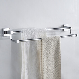 贝乐卫浴(ballee) G6210-1全铜双杆毛巾杆浴室挂件浴巾架 60cm