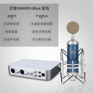 艾肯（iCON）6nano vst外置声卡电脑手机通用主播直播设备全套 6nano+Blue BlueBird SL 蓝鸟