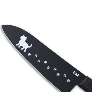 商品贝印(kai)厨房刀具 喵系列三德刀 带图案猫刀