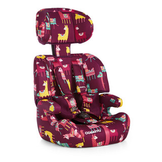 COSATTO英国儿童安全座椅汽车用9个月-12岁宝宝安全带固定可折叠ZOOMIPLUS五彩驼羊