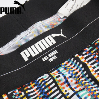 PUMA 彪马 男士内裤烫胶LOGO加宽腰带中腰平角裤1条装 L(180/84A)  591826002652030 (黑色、L(180/84A)、平角裤、其它)