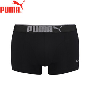 PUMA 彪马 男士内裤大LOGO加宽腰带素色中腰平角裤1条装 XL(185/90A) 591820002200040 (黑色、XL(185/90A) 、平角裤、其它)