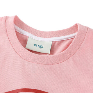 FENDI KIDS 芬迪 19春夏新款 女童粉色棉质双F印花logo短袖T恤 JFI151 7AJ F0AU4 12+/12+岁/155cm