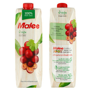 泰国原装进口 玛丽（Malee）100%果汁 葡萄汁饮料0脂肪1000ml*4瓶