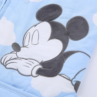 迪士尼宝宝 Disney Baby 婴儿睡袋 春秋儿童夹薄棉可脱袖加兜全棉睡袋 初生静谧蓝110cm