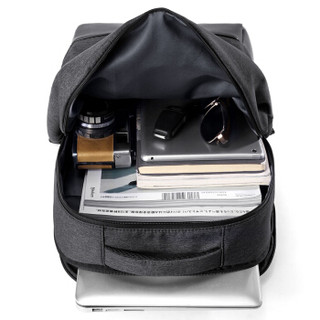L'ALPINA 阿尔皮纳袋鼠 双肩包男休闲商务背包笔记本电脑包多功能书包时尚男包 6830S22003黑色