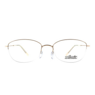 Silhouette 诗乐 中性款金色镜框金色镜腿金属半框光学眼镜架眼镜框          SH4552/75-7531 54MM