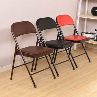 乐高赫曼 简易凳子靠背椅家用折叠椅子便携办公椅会议椅电脑椅座椅培训椅子 折叠椅LG-PZD黑