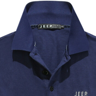 吉普 JEEP 男士Polo衫 短袖T恤男翻领棉质宽松半袖大码青年Polo衫 LS08001 宝蓝色 3XL