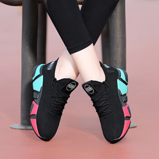 centenary 百年纪念 女士韩版休闲透气低帮系带运动跑步学生小白鞋 1769 黑色 41