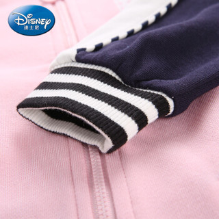 迪士尼 Disney 自营童装女童中小童针织潮酷棒球服外套2019春夏新款 DA916515E01 柔粉 100