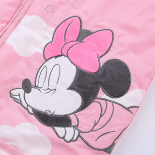 迪士尼宝宝 Disney Baby 婴儿睡袋 春秋儿童夹薄棉可脱袖加兜全棉睡袋 初生水晶粉110cm