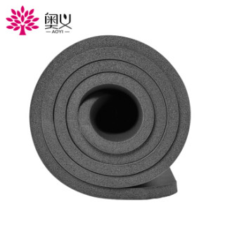 奥义瑜伽垫 升级高密度185*80cm加宽加长健身垫(赠绑带+网包) 加厚10mm防滑运动垫 灰色