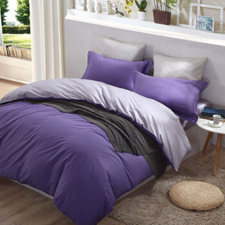 博洋家纺（BEYOND） 床上用品 纯棉套件纯色全棉简约时尚双人加大床单四件套 蓝莓派 1.5米 200*230cm