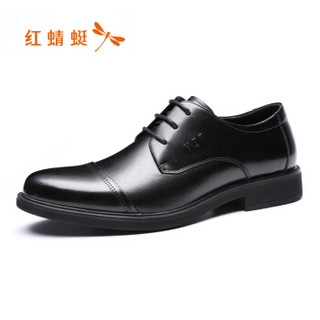 红蜻蜓 商务时尚正装休闲皮鞋 WTA87721/22 黑色 40