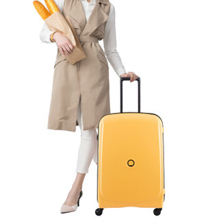 DELSEY 法国大使 时尚炫彩拉杆箱25英寸PP旅行箱可登机行李箱男女万向轮 黄色 840