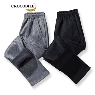 鳄鱼恤（CROCODILE）男休闲长裤 时尚新款运动跑步卫裤宽松直筒裤 98751882 深灰（常规） XL