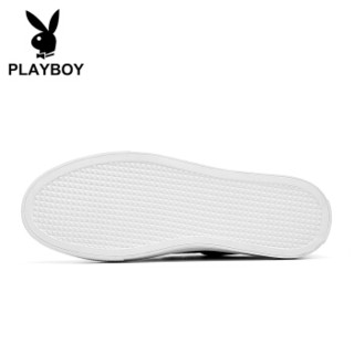 PLAYBOY 花花公子 英伦时尚平底休闲帆布鞋子男低帮透气百搭 DS85174 军绿 44