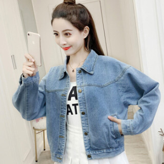 朗悦女装 2019春秋新款牛仔外套女学生韩版夹克宽松bf风短外套lwjk