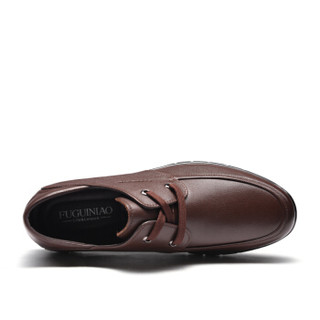 Fuguiniao 富贵鸟 男士头层牛皮鞋系带商务休闲舒适 S903507 暗棕 44