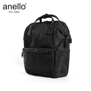 anello 阿耐洛 自营旗舰店 高密度涤纶混色旅行素色麻布双肩背包B2261黑色