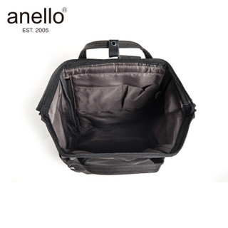 anello 阿耐洛 自营旗舰店 高密度涤纶混色旅行素色麻布双肩背包B2261黑色