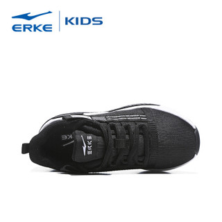 鸿星尔克（ERKE）童鞋男童跑鞋儿童运动鞋中大童舒适绑带慢跑鞋 63119120083 正黑/正白 37码