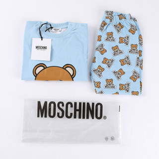 MOSCHINO KIDS 莫斯奇诺 奢侈品童装 男童蓝色棉质图案套装 MUK01P LAB07 83976 2A/2岁/92cm