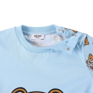 MOSCHINO KIDS 莫斯奇诺 奢侈品童装 男童蓝色棉质图案套装 MUK01P LAB07 83976 2A/2岁/92cm