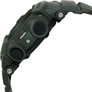 CASIO 卡西欧 G-SHOCK系列 G-9000-3V 50mm 男士石英手表 黑盘 绿色树脂表带 圆形