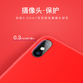 蒙奇奇 苹果x/xs手机壳 iPhonex/xs保护套 全包防摔超薄磨砂软壳液态硅胶套裸机手感 红色