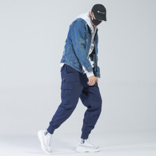Fuguiniao 富贵鸟 新款潮牌束脚裤嘻哈宽松hiphop小脚裤子 19177FG8076
