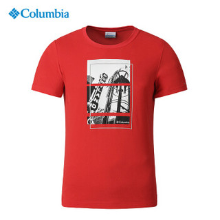 Columbia 哥伦比亚 户外男士野外探索系列圆领舒适吸湿科技印花短袖T恤 PM3491 696 M