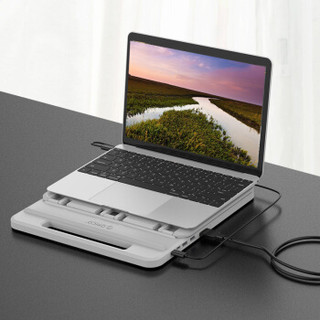 奥睿科(ORICO)平板笔记本扩展坞支架电脑支架 桌面增高收纳架子 便携手提 USB3.0+Type-A+HDMI 灰NSN-HC2A
